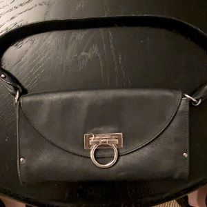 Salvator Ferragamo black purse clutch